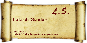 Lutsch Sándor névjegykártya